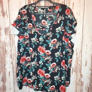 Women's floral top by Charmed Size 3X EUC